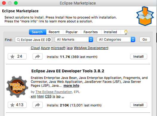 Eclipse Java EE Developer Toolsのインストール